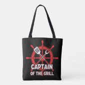 Tote Bag Funny BBQ Sailing Captain Of The Grill  (Dos)