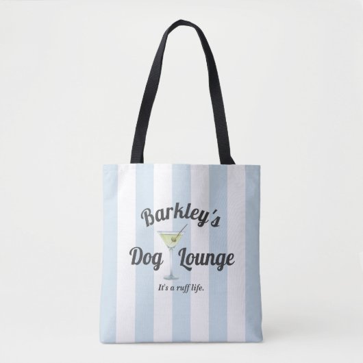 Tote Bag Funny Blue Stripes Personnalisé Dog Lounge (Devant)