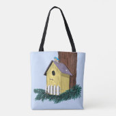 Tote Bag Funny Bluebird sur Birdhouse (Dos)