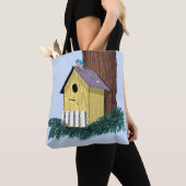 Tote Bag Funny Bluebird sur Birdhouse (De près)