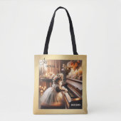 Tote Bag Funny Boho Chic Mariage de chat nuptial (Devant)