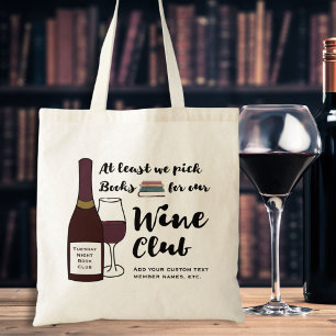 Tote Bag Funny Book Club Vraiment Vin Club Livraison Pers
