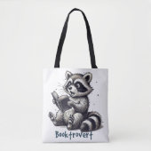 Tote Bag Funny Booktrovert Raccoon (Devant)