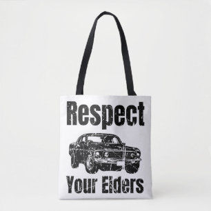 Tote Bag Funny Car - Vintage Respectez Vos Aînés Classic Mu