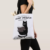 Tote Bag FUNNY CAT, Drôle Black Cat Sayes, Chat livre lectu (De près)