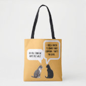 Tote Bag Funny Cat Free Will Philosophy Humor (Devant)