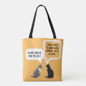Tote Bag Funny Cat Free Will Philosophy Humor (Dos)