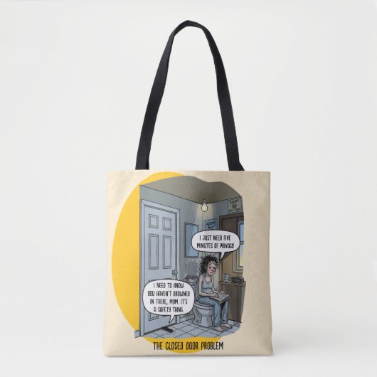 Tote Bag Funny Cat Mom Bathroom Humor Gift (Devant)