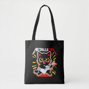 Tote Bag Funny Cat Rock 90s Meow For Music Band Of Friends