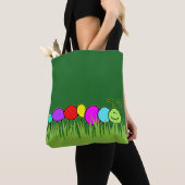 Tote Bag Funny Caterpillar Netty & grass (De près)
