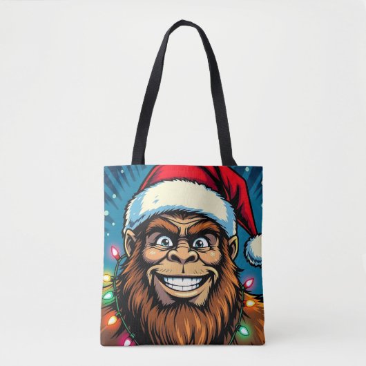 Tote Bag Funny Christmas Bigfoot (Devant)
