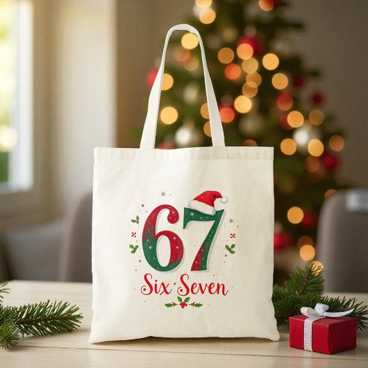 Tote Bag Funny Christmas Meme Six Seven 67 6 7 Holiday