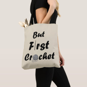 Tote Bag Funny crochet citation tricot dire cadeau