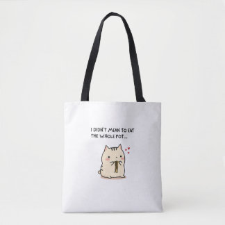 Tote Bag Funny Cute Cat Tote – Noodle Lover Kawaii Bag