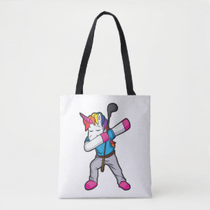 Tote Bag Funny Dabbing Unicorn Golfer Gift Golf