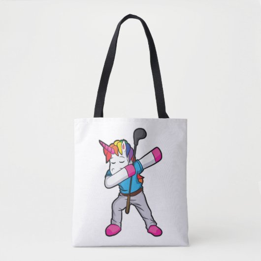 Tote Bag Funny Dabbing Unicorn Golfer Gift Golf (Devant)