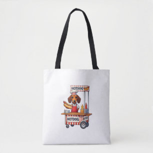 Tote Bag Funny Dachshund Chien Hotdog Sandwich Weenie Sauci