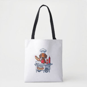 Tote Bag Funny Dachshund Chien Weenie Saucisse Hotdog Sandw