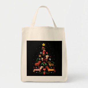 Tote Bag Funny Dachshund sapin de Noël