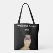 Tote Bag Funny Duck Meme – “Welcome to My Crib” Cute Animal (Dos)