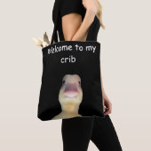 Tote Bag Funny Duck Meme – “Welcome to My Crib” Cute Animal (De près)