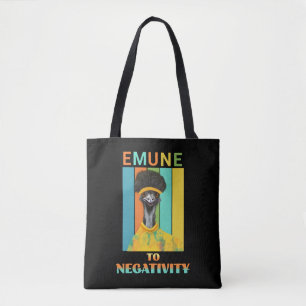 Tote Bag Funny Emu Bird Pun - Emune à la Négativité
