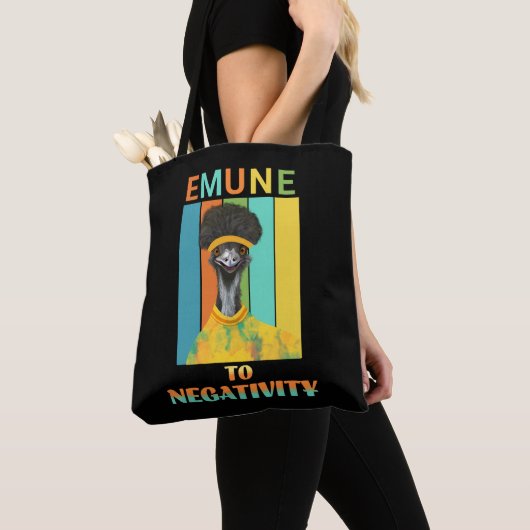 Tote Bag Funny Emu Bird Pun - Emune à la Négativité (De près)