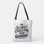 Tote Bag Funny Enseignant Anglais : Conception Silencieuse (Dos)