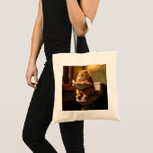 Tote Bag Funny Fat Cat Lecture journal sur Toilet (Devant (produit))