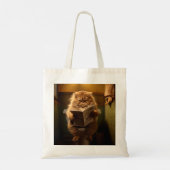 Tote Bag Funny Fat Cat Lecture journal sur Toilet (Dos)