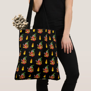 Tote Bag Funny Fier Pompier Chili Sur Le Feu Donne Des Pouc