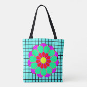 Tote Bag Funny Flower Power Bloom I + votre backgr. & idée (Dos)