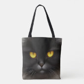 Tote Bag Funny Fluffeux noir Perse noir chaton visage (Dos)