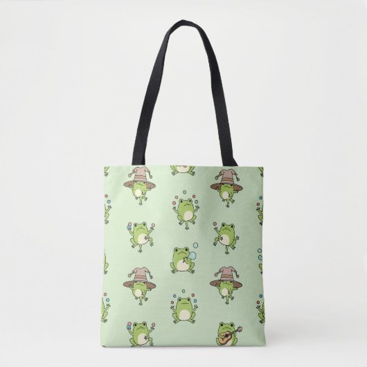 Tote Bag Funny Frogs on the Go (Devant)