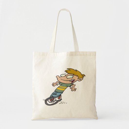 Tote Bag Funny Garçon équitation monocycle (Devant)