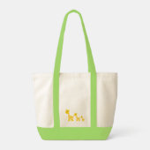 Tote Bag Funny Giraffe fleurie jaune de fleurs rétro motif (Dos)