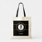 Tote Bag Funny Golfer Par Tee Time Golf Noir & blanc mignon (Dos)