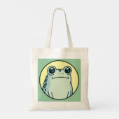 Tote Bag Funny Green Deadpan Frog Toad  (Dos)