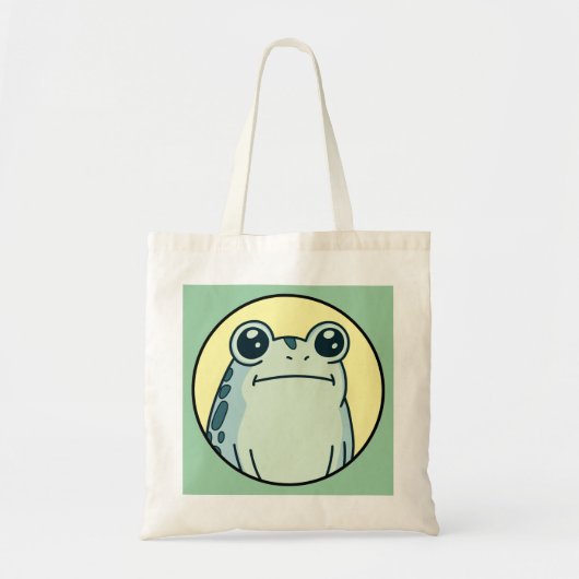 Tote Bag Funny Green Deadpan Frog Toad  (Devant)