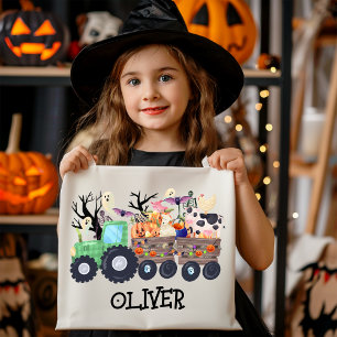 Tote Bag Funny Halloween Animaux de ferme Tracteur Éffrayan