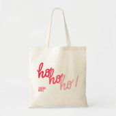 Tote Bag Funny hohoho Joyeux Noel Red Pink Typography (Devant)