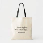 Tote Bag Funny Introvert Quote Typography Minimalist Modern (Devant)