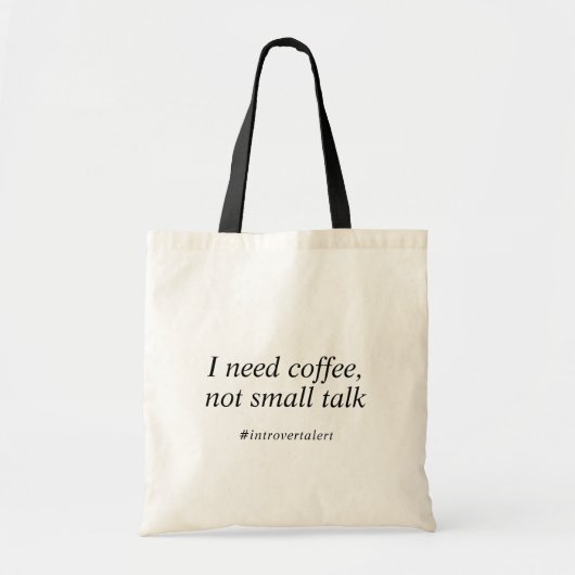 Tote Bag Funny Introvert Quote Typography Minimalist Modern (Devant)