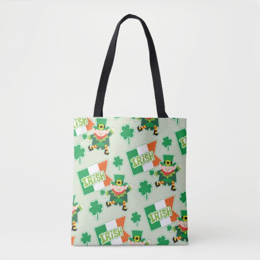 Tote Bag Funny Irish Leprechaun Motif (Devant)
