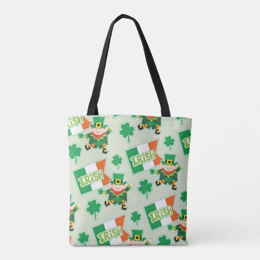 Tote Bag Funny Irish Leprechaun Motif (Dos)