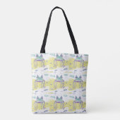 Tote Bag funny jellyfish blue and yellow (Dos)