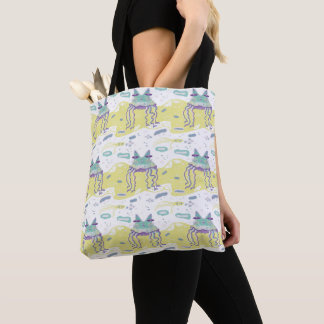 Tote Bag funny jellyfish blue and yellow