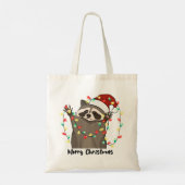 Tote Bag Funny Joyeux Raccoon de Noël (Dos)
