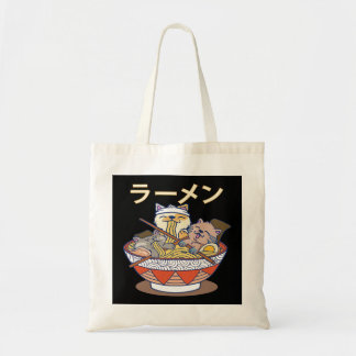 Tote Bag Funny Kawaii Ramen Chats nouilles japonaises Otaku