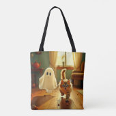 Tote Bag Funny Kitten Éffrayant Friend Design (Dos)